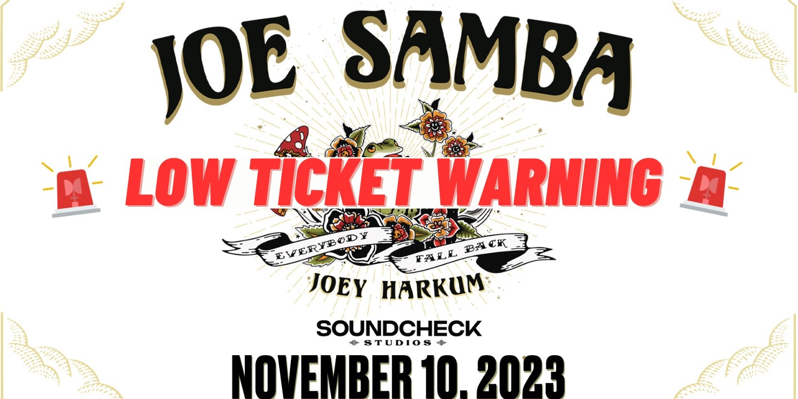 LOW TICKETS Joe Samba w/ Joey Harkum at Soundcheck Studios, Nov 10, 2023
