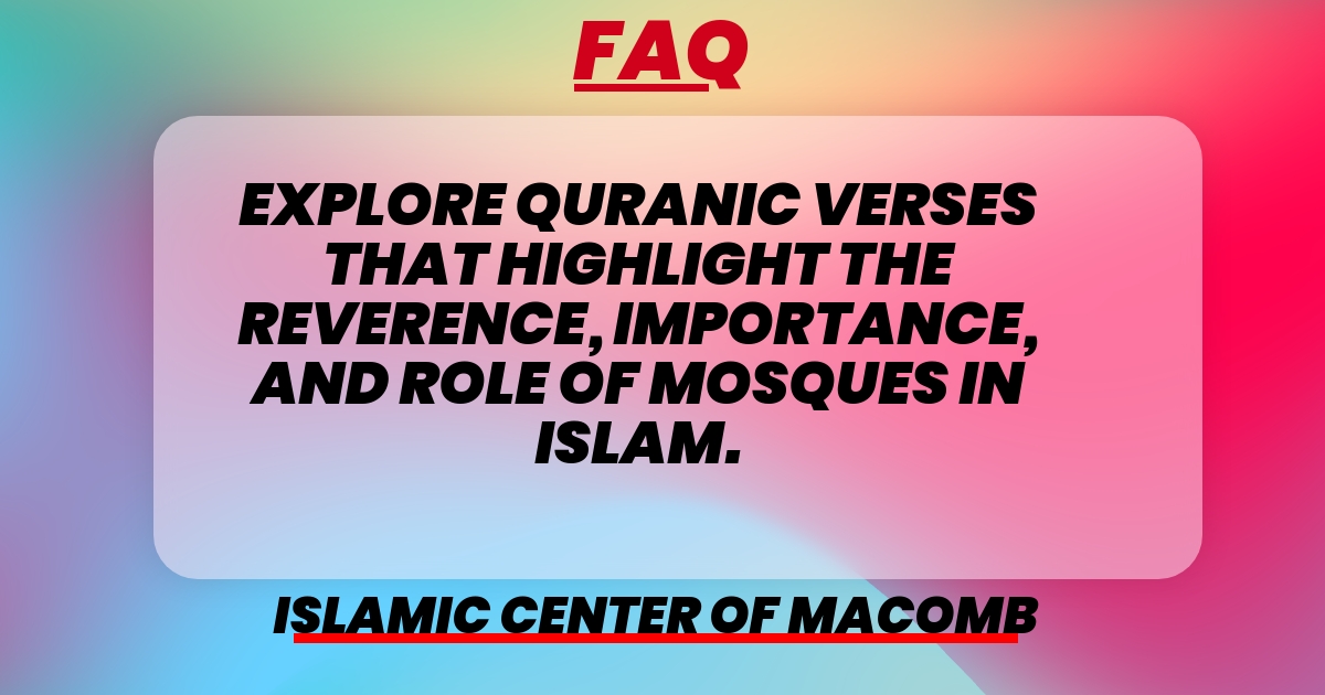 What does the Quran say about mosque?