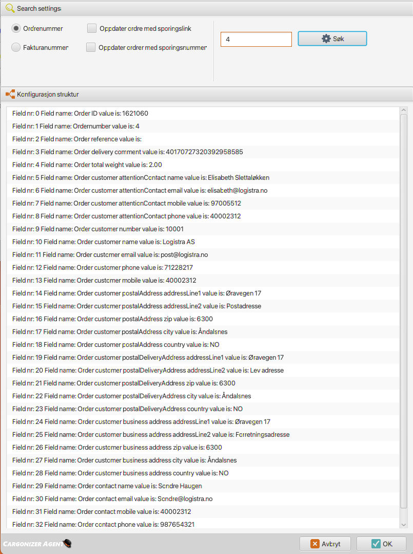 poweroffice - cargonizer agent ordresøk
