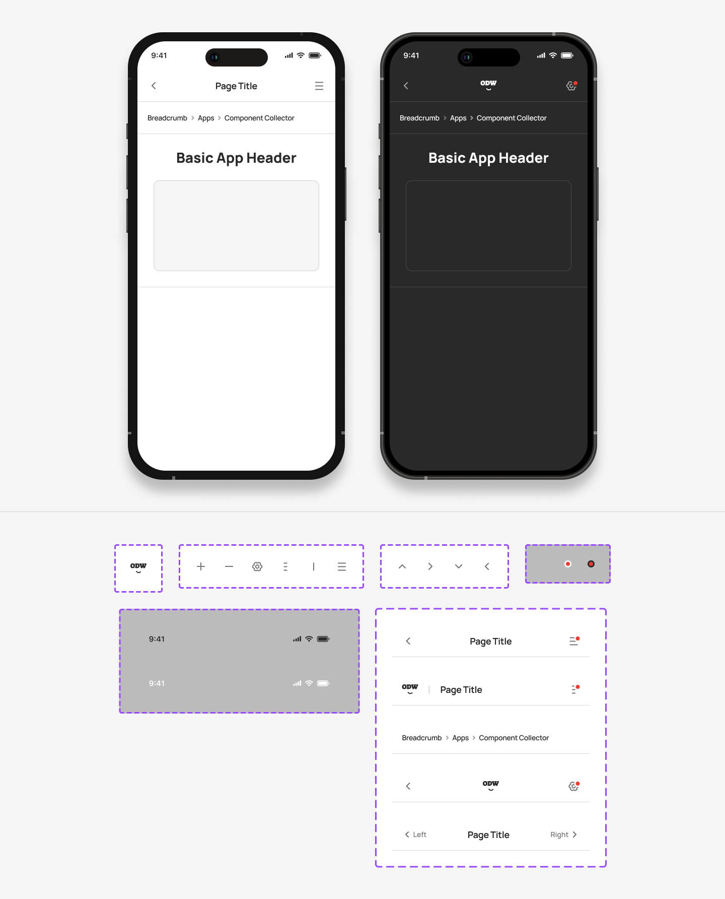 Mobile App Header / Status Bar