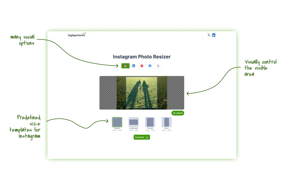Instagram Photo Resizer Highperformr