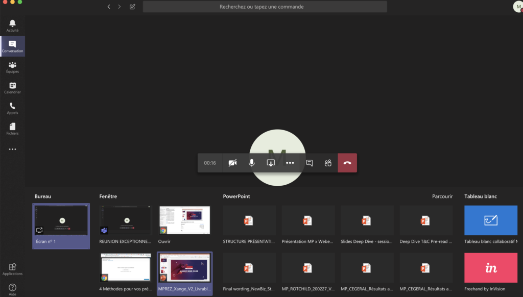 mprez microsoft teams présentation remote