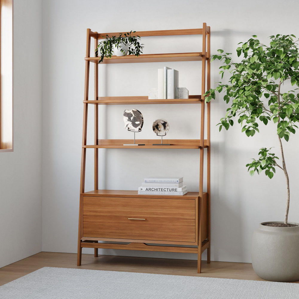 Mid Century Bookshelf with Drawer by West Elm