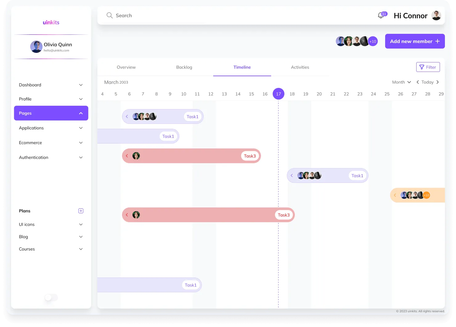 Dashboard Timeline UI Design by uinkits