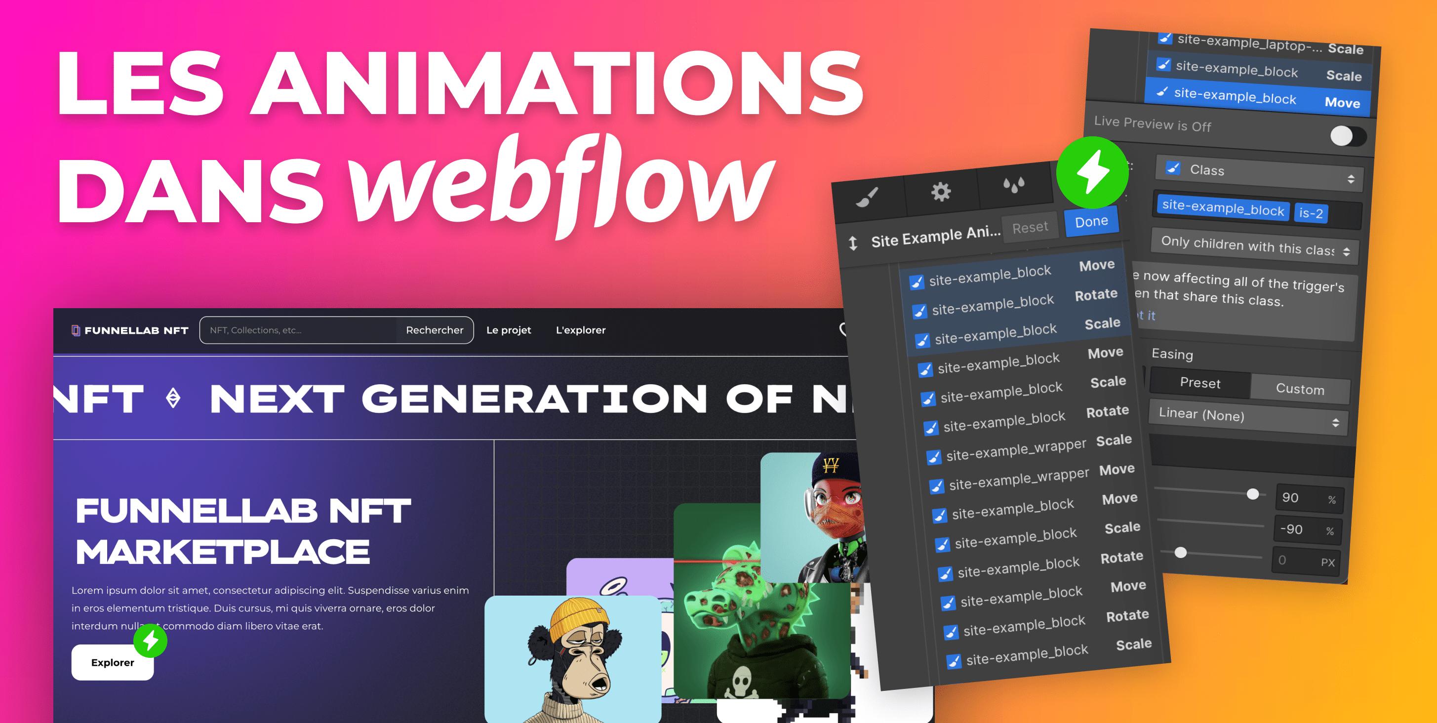 Créer des animations sur Webflow