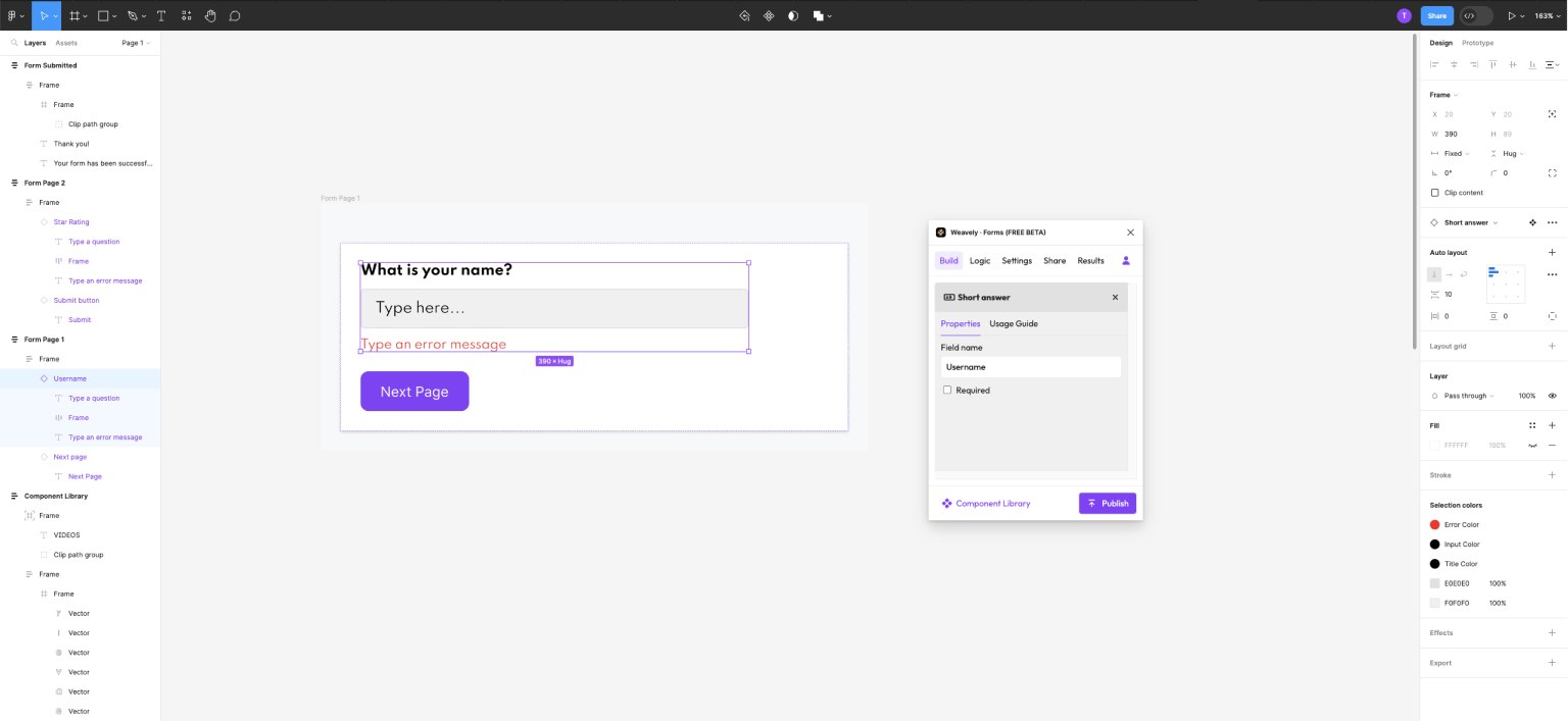 Setting up Answer Piping in a Figma form Step 1