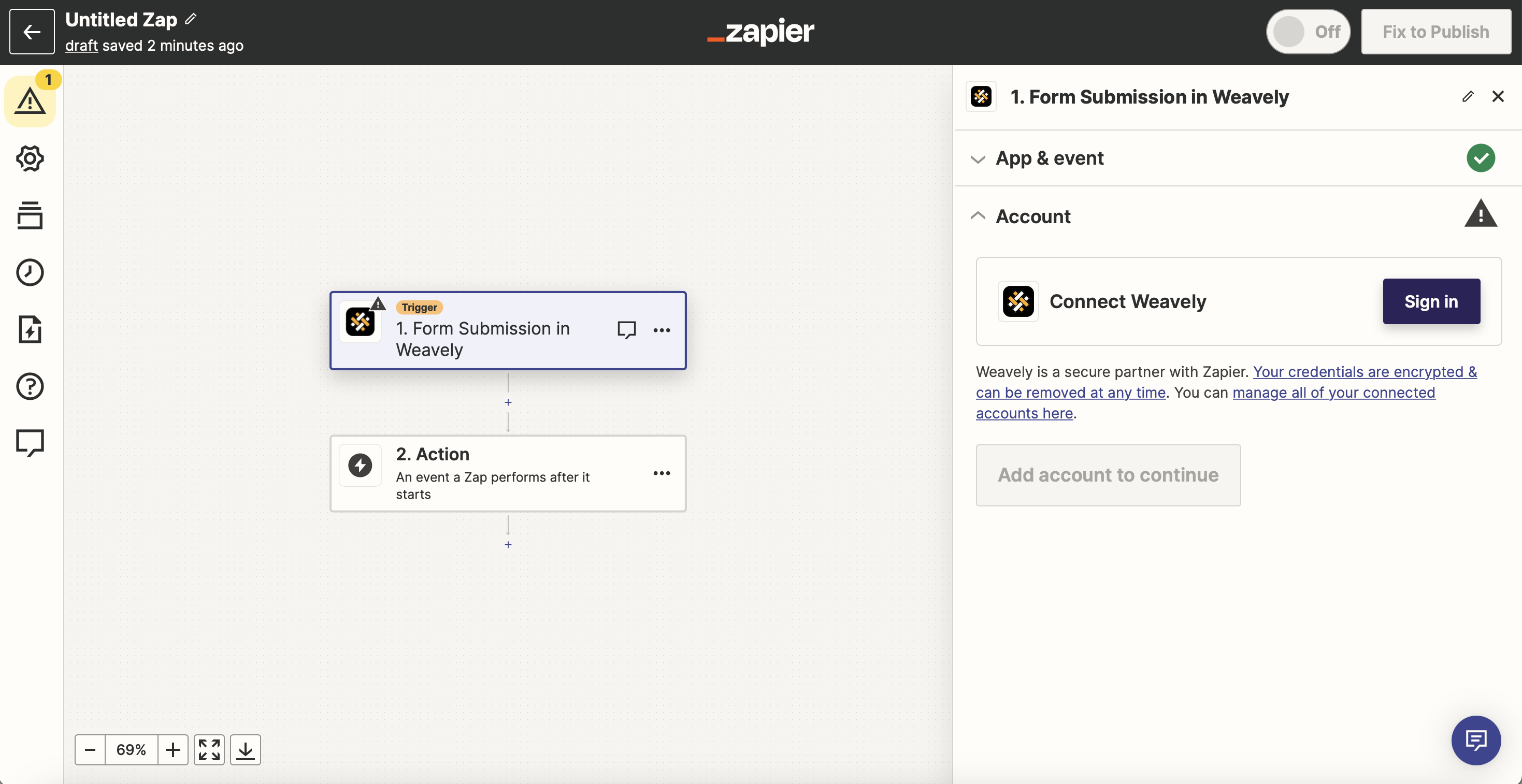 Connecting your Weavely account with Zapier