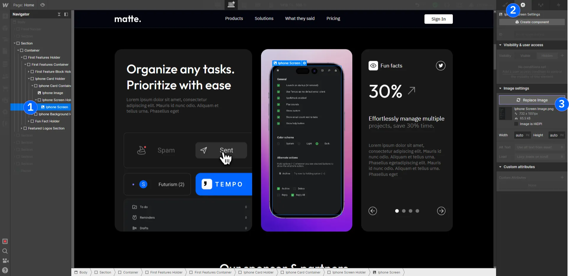 Matte - Webflow HTML website template