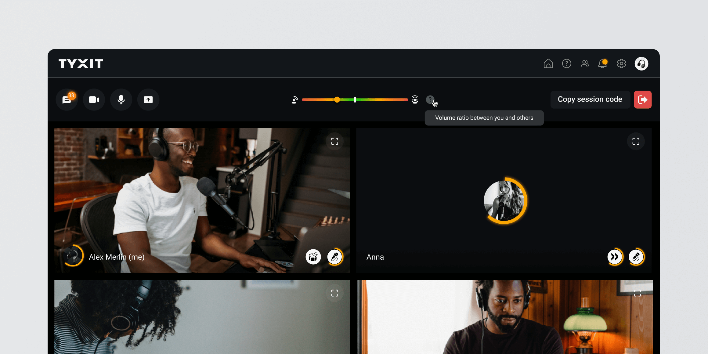 Tyxit a video chat for synchronized live music fora soft