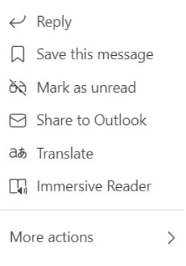 Compartir un mensaje de Teams en Outlook