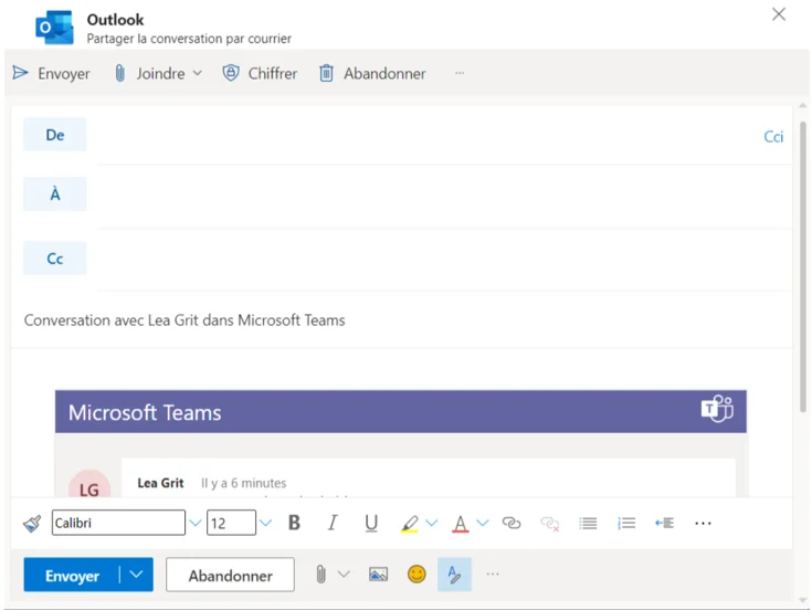 Teams and outlook linking