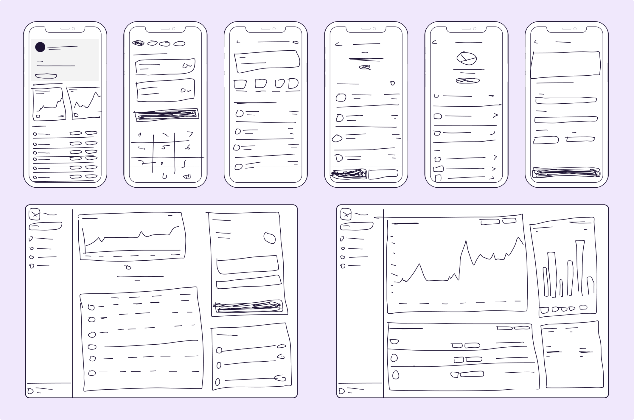 Curreo drawn mockups