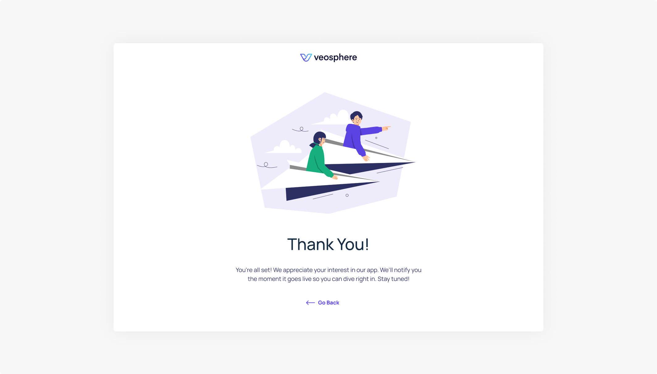 Veosphere thank you page