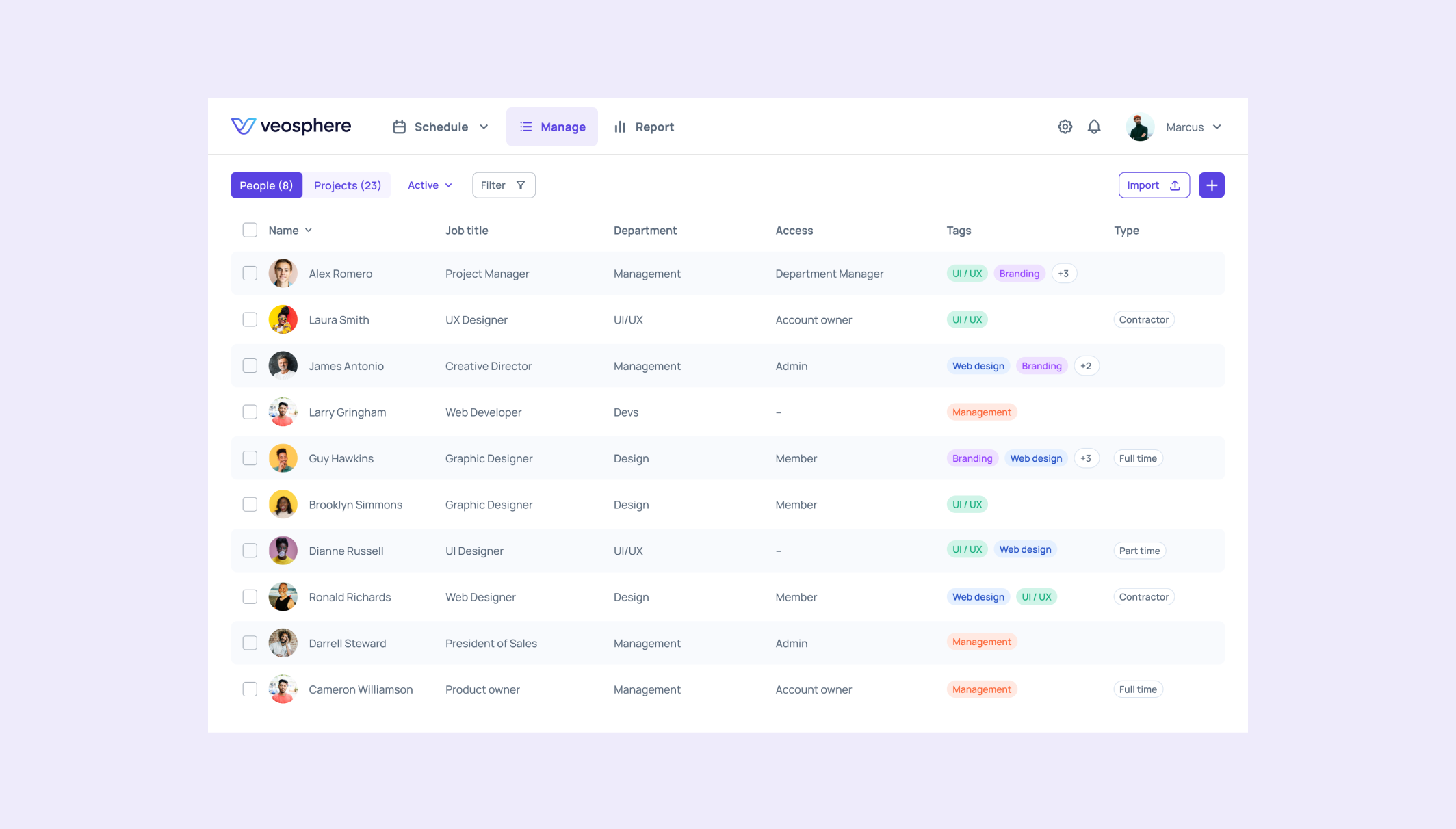 Veosphere project management