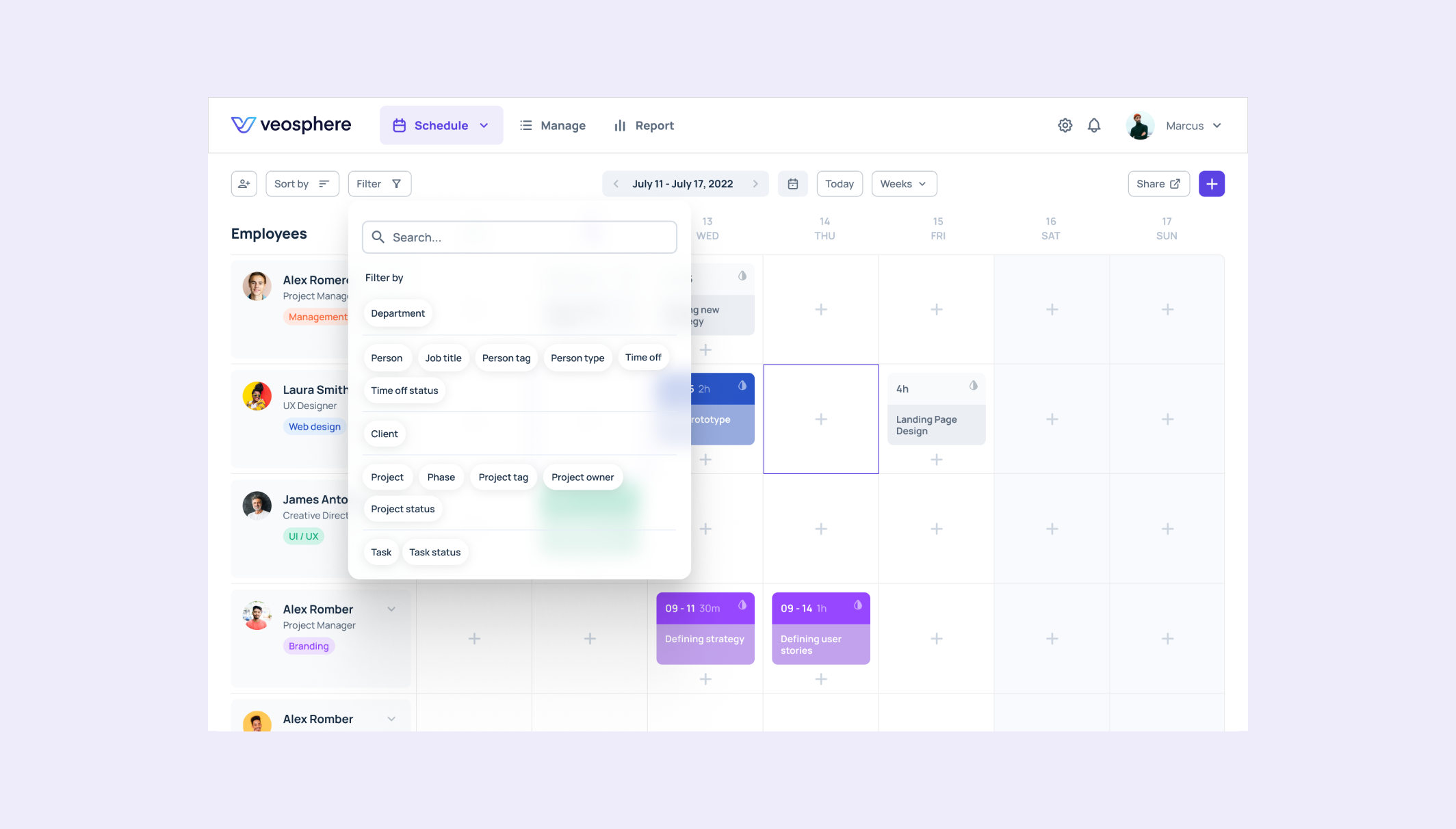 Veosphere task allocation