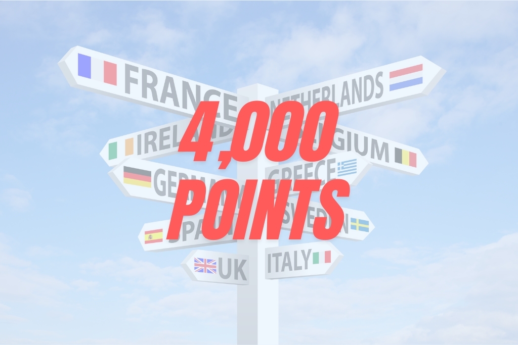 Fly to Europe for 4,000 points