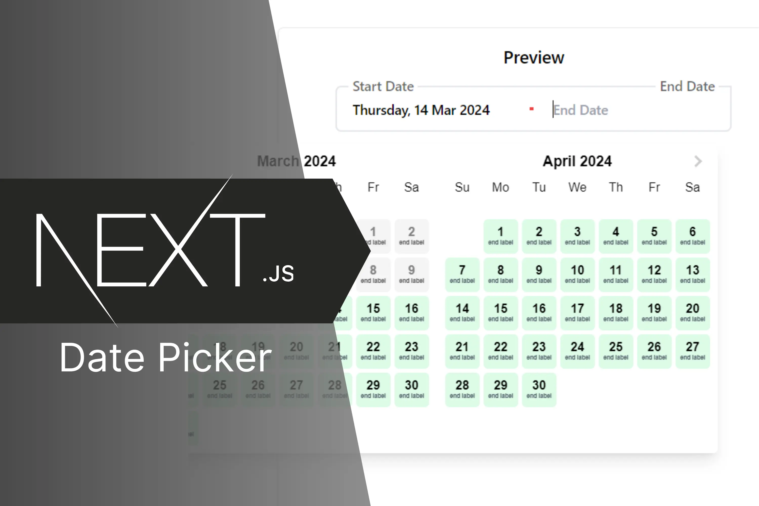 Next.js Open Source Date Picker Component by CodeWalnut