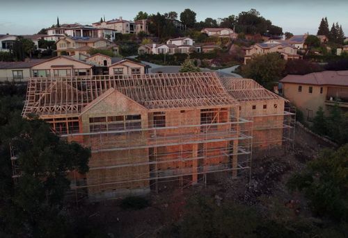 A luxury home under construction in Auburn, CA