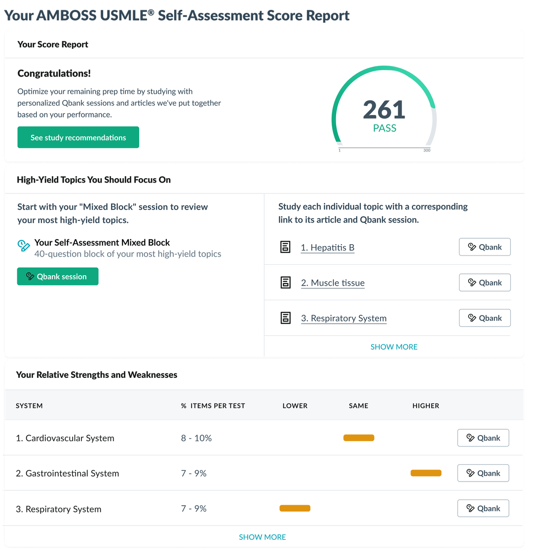 USMLE® Step and NBME® Shelf SelfAssessment Weeks AMBOSS