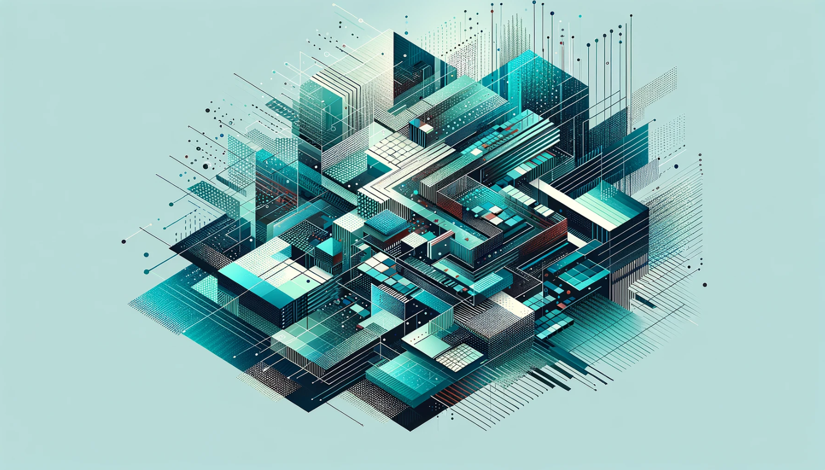 graphical image of complex interconnected squares and cubes meant to illustrate steganography