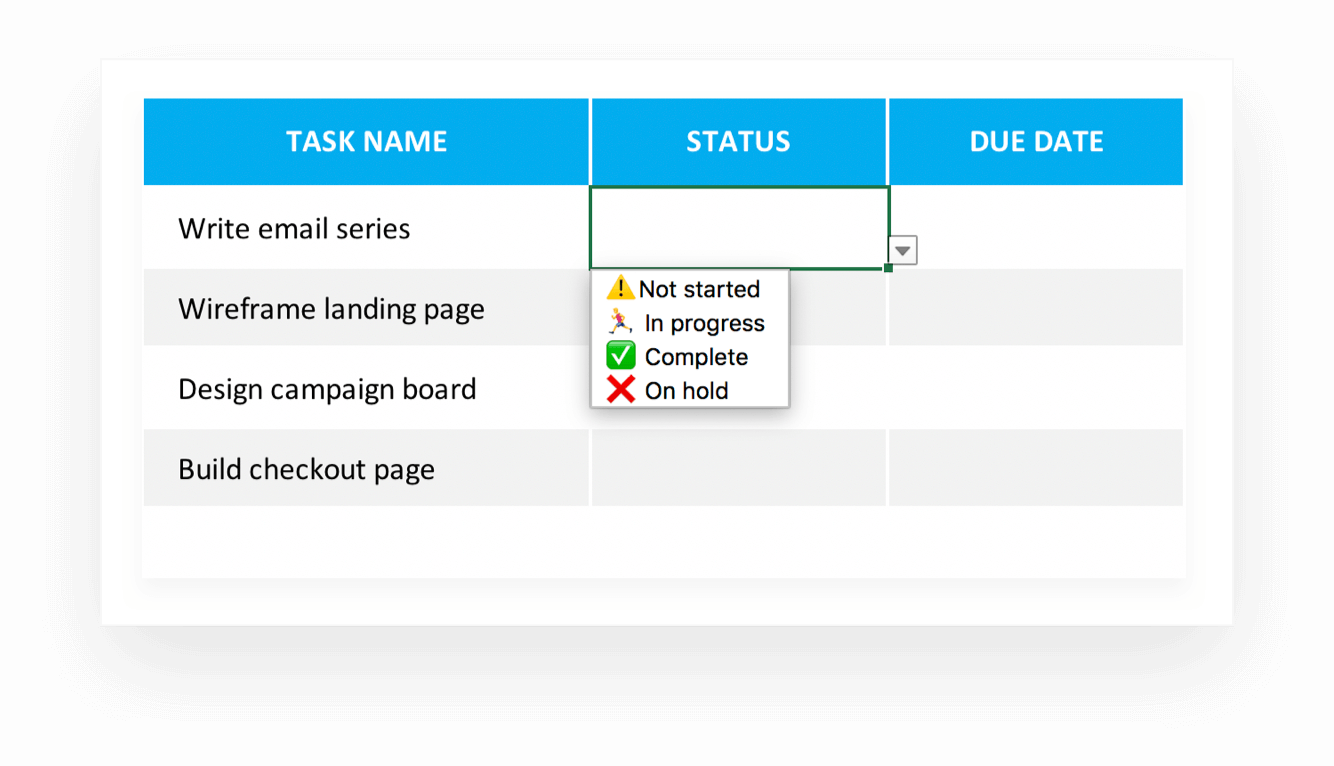 project assignment template excel