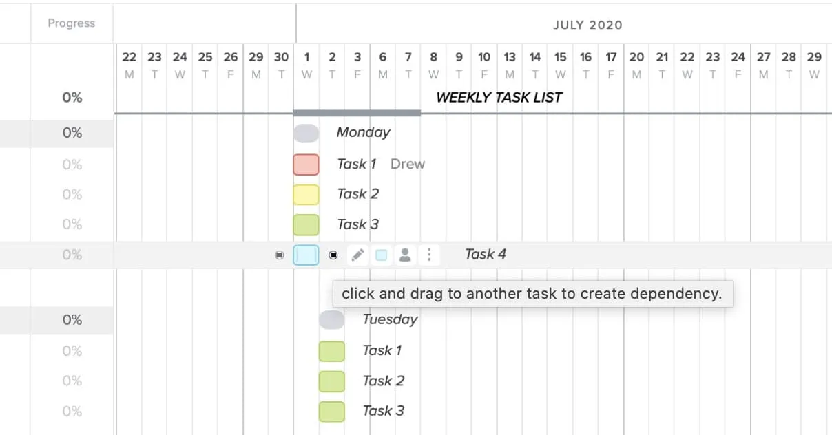 task assignment schedule template