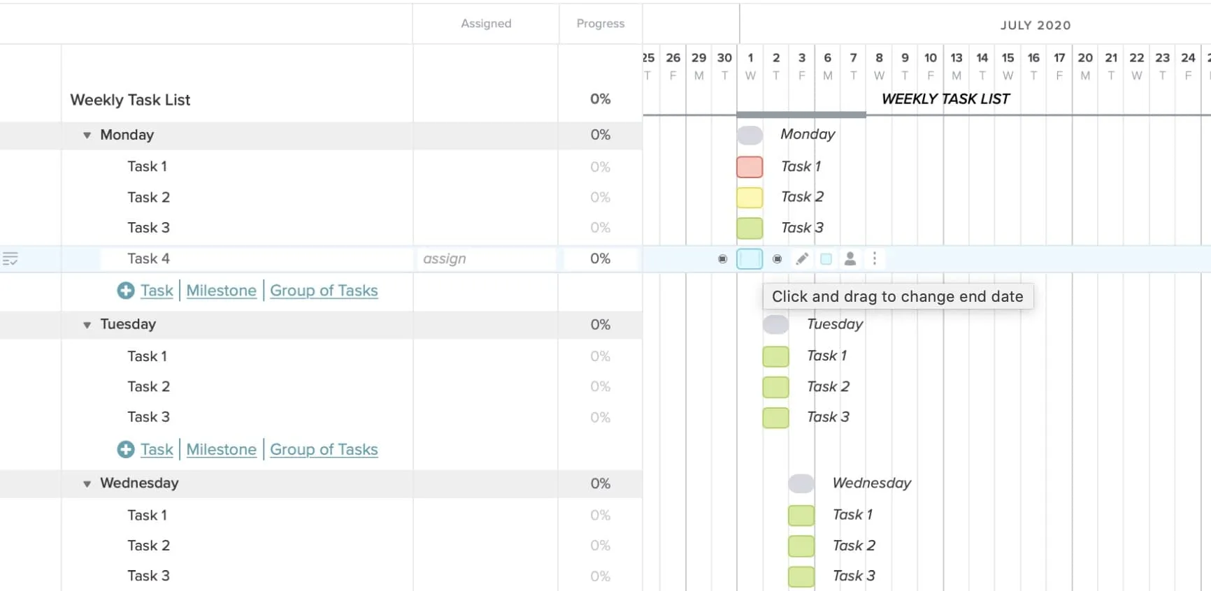 assignment to do list template