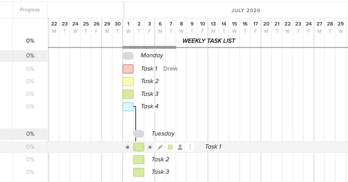 how to create an excel task list