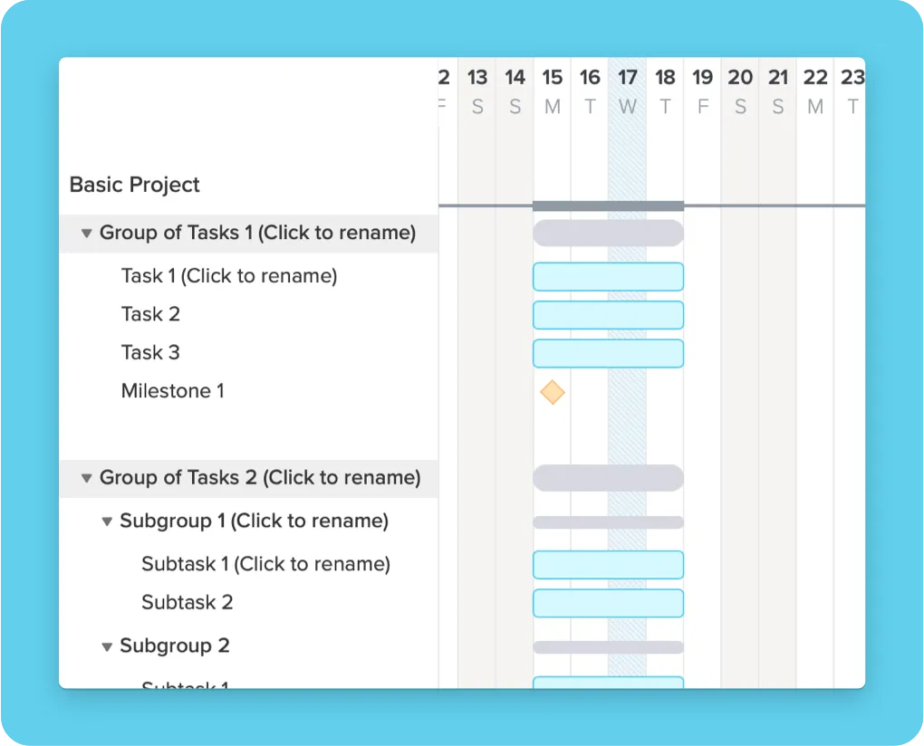 gantt chart template for business plan