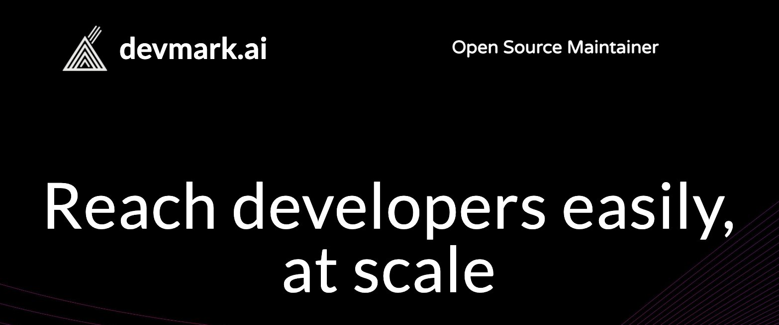 devmark.ai | Reach developers easily through open source sponsorship