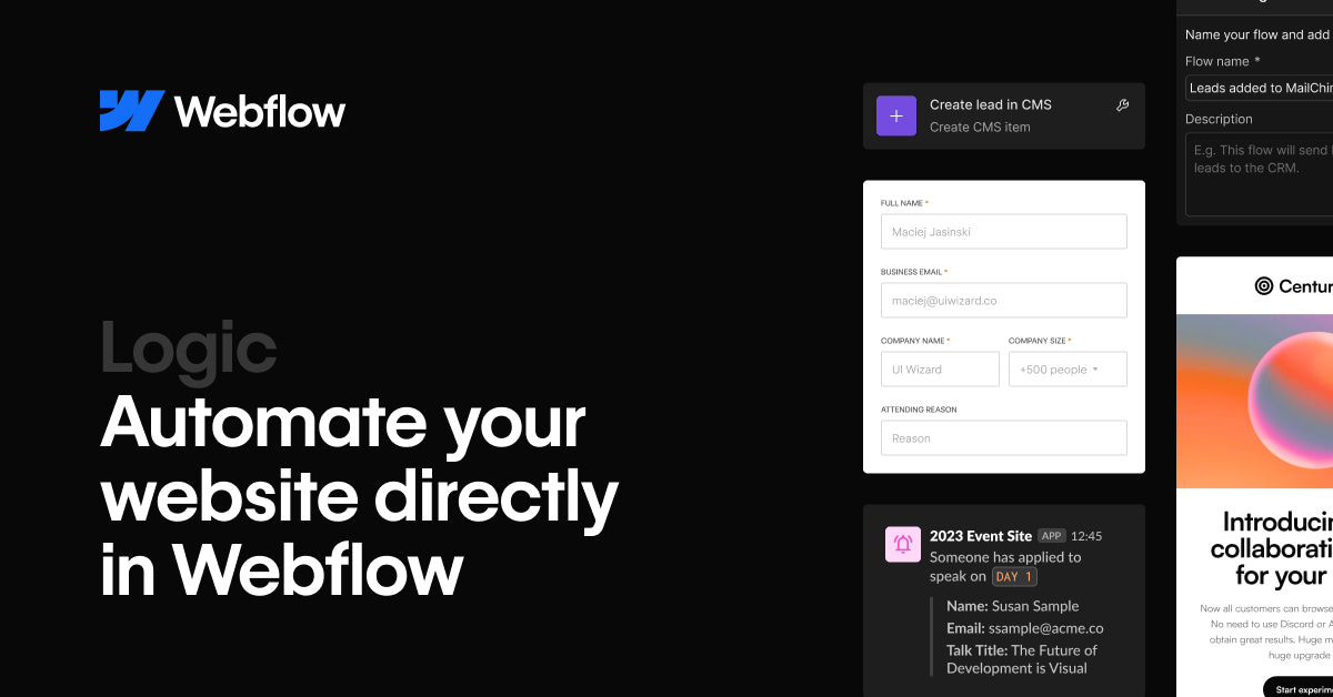 Automate and connect your website | Webflow Logic