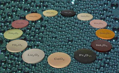 Pellets of hydrophobic rare-earth oxides