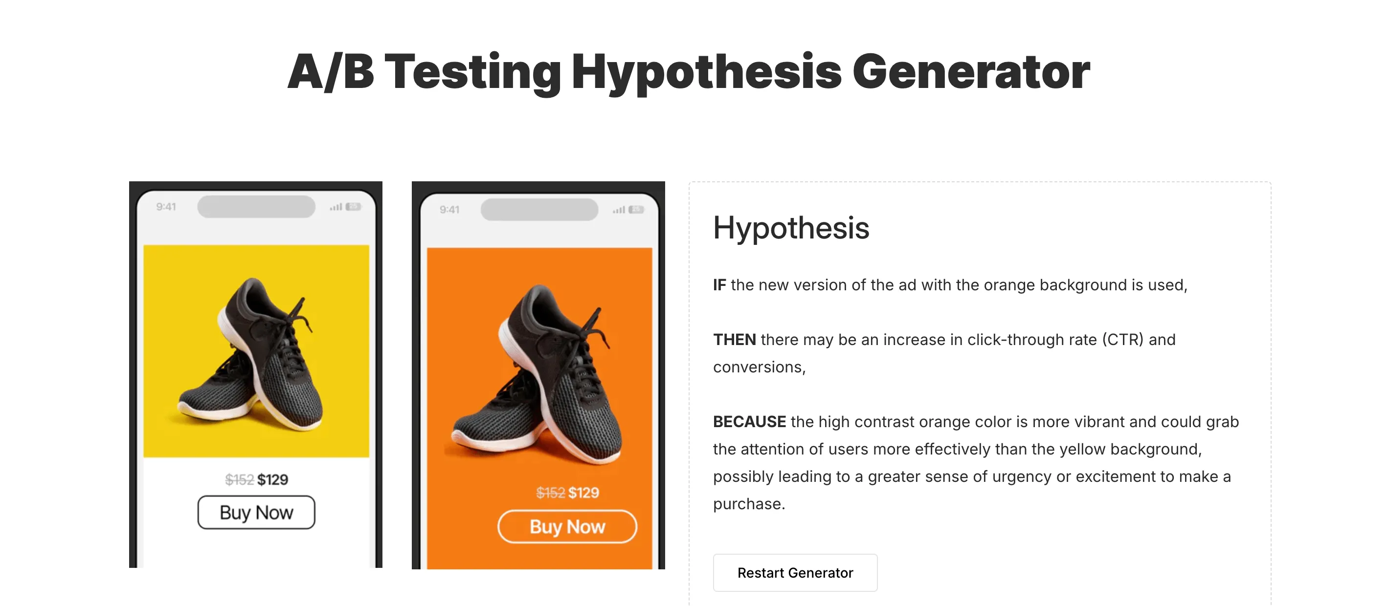 Free A/B Test Hypothesis Generator | Turn Images Into Hypothesis