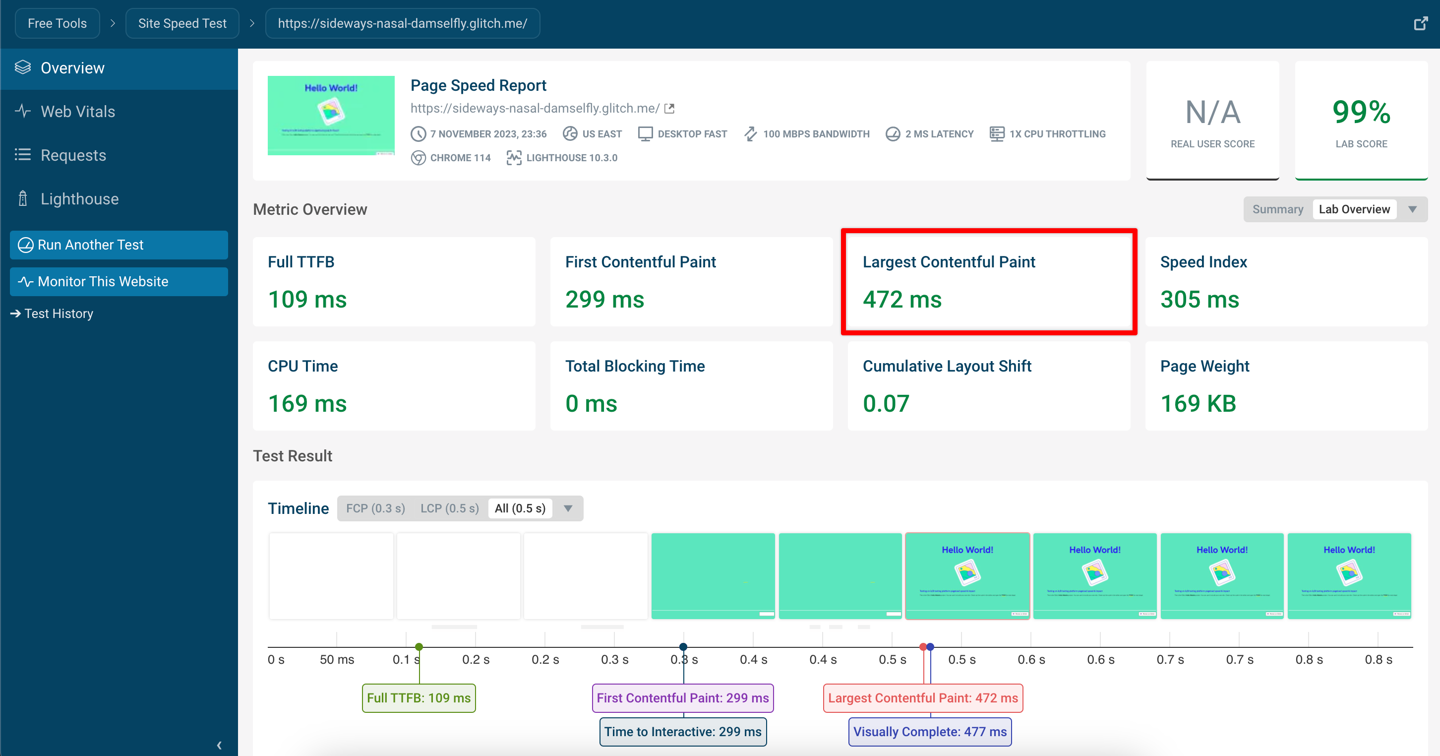 Base LCP for the website