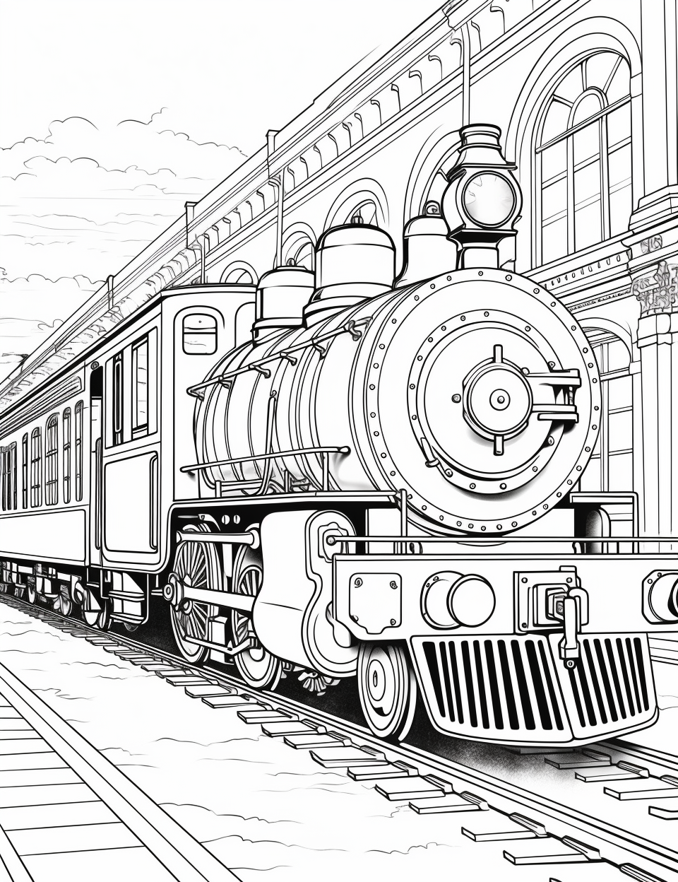 Color Craftables | Coloring Pages | Vehicles - Vintage - Steam Train