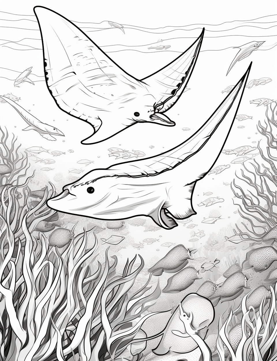 Printable Rays Coloring Pages Color Craftables | Coloring Pages | Coloring Pages: Manta Rays (Aquatic ...
