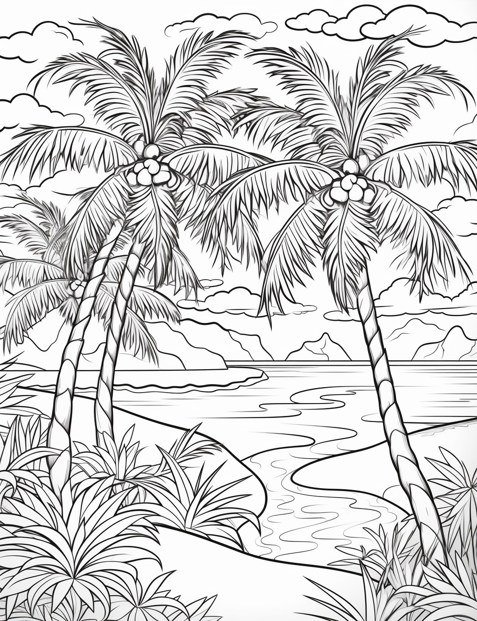 Tree Summer Coloring Color Craftables | Coloring Pages | Seasons - Summer - Palm Trees