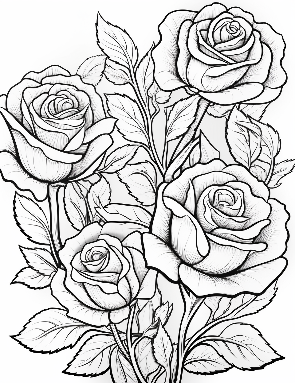Color Craftables Coloring Pages Holiday Valentine's Day Roses
