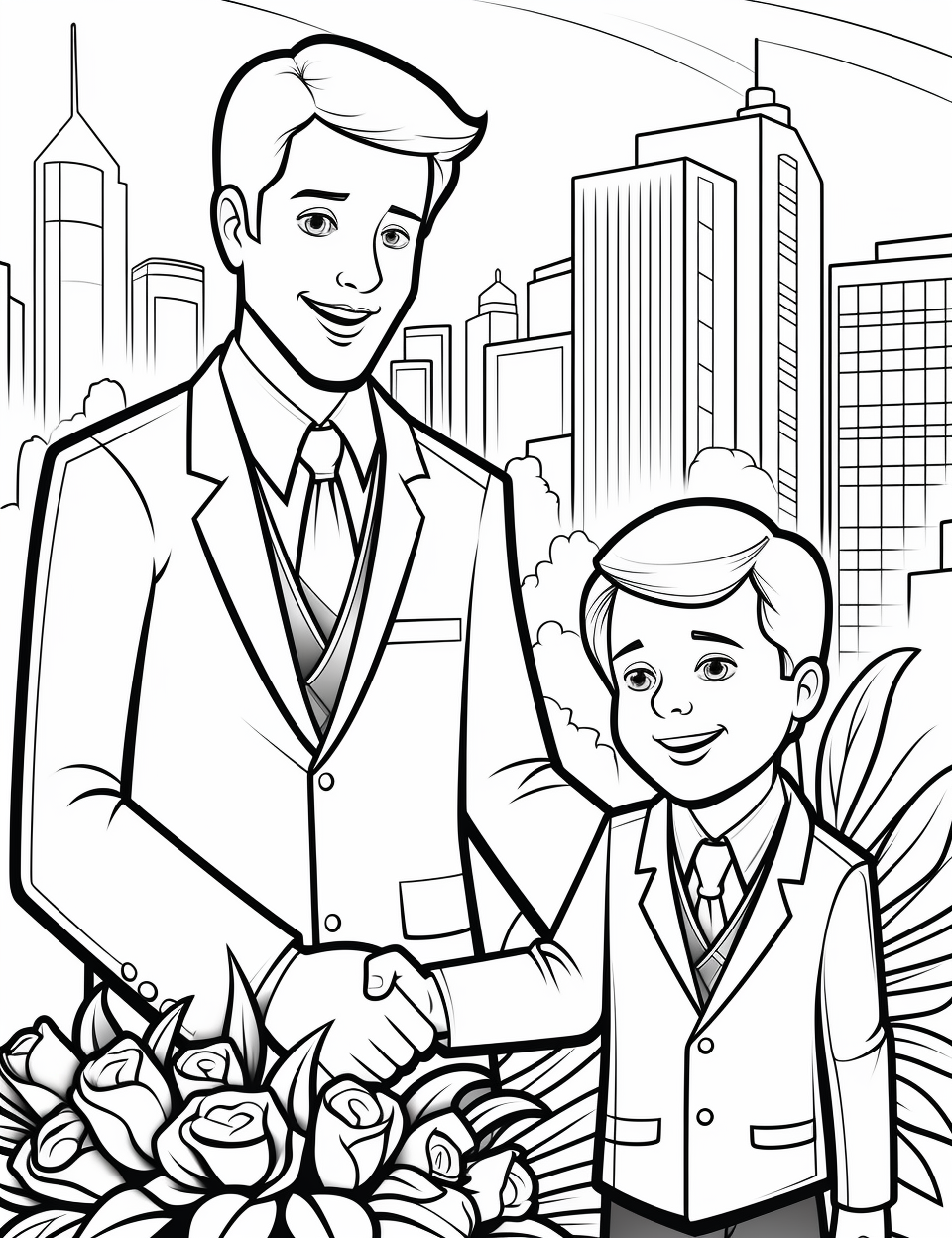 Color Craftables | Coloring Pages | Father's Day Handshake Coloring Page