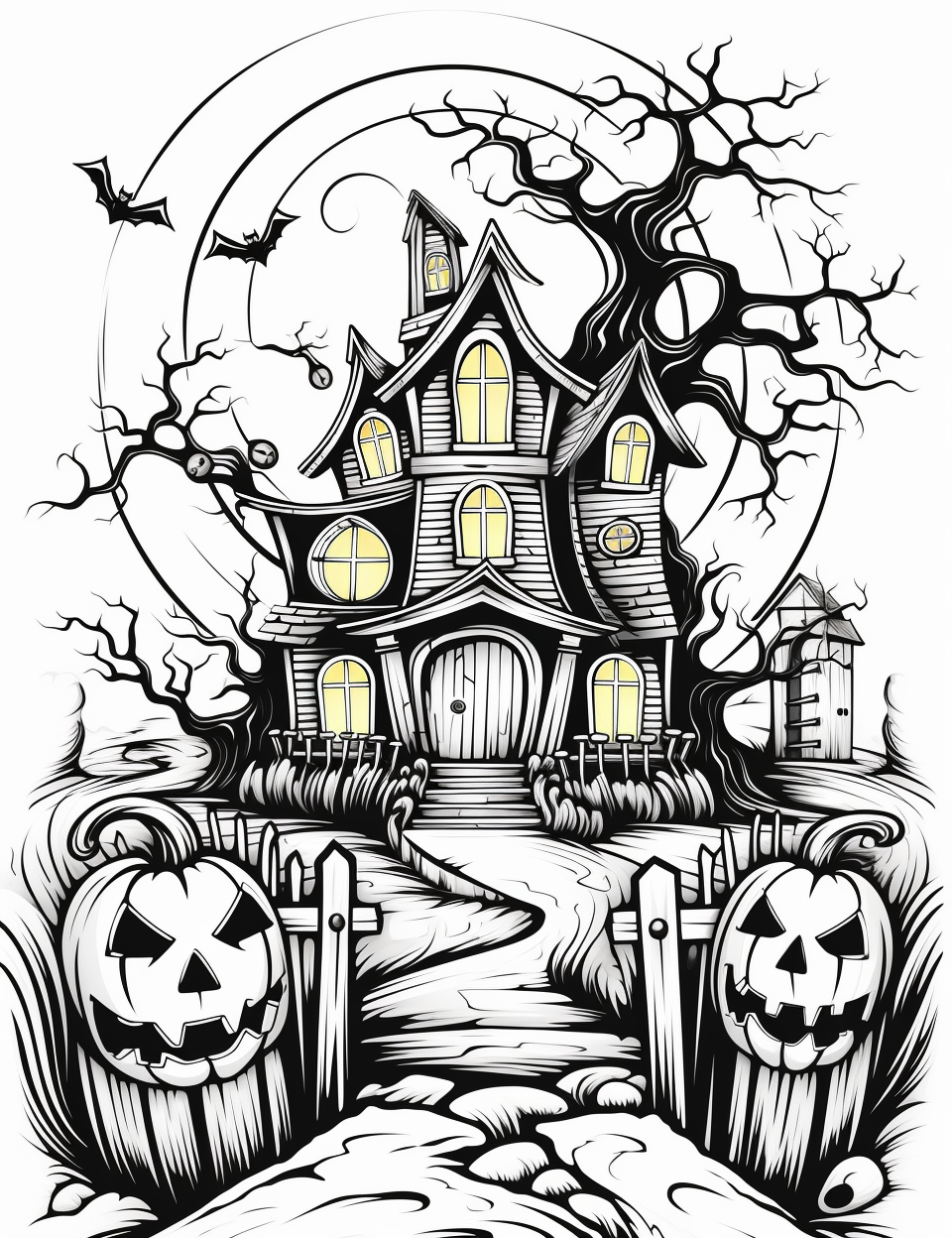 Color Craftables | Coloring Pages | Haunted House Halloween Coloring Pages