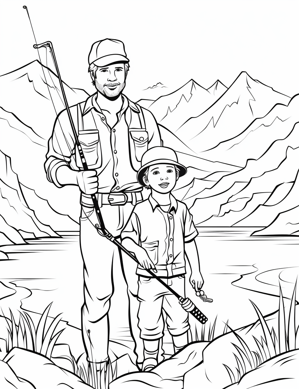 Color Craftables | Coloring Pages | Holiday - Fathers Day - Fishing Rod