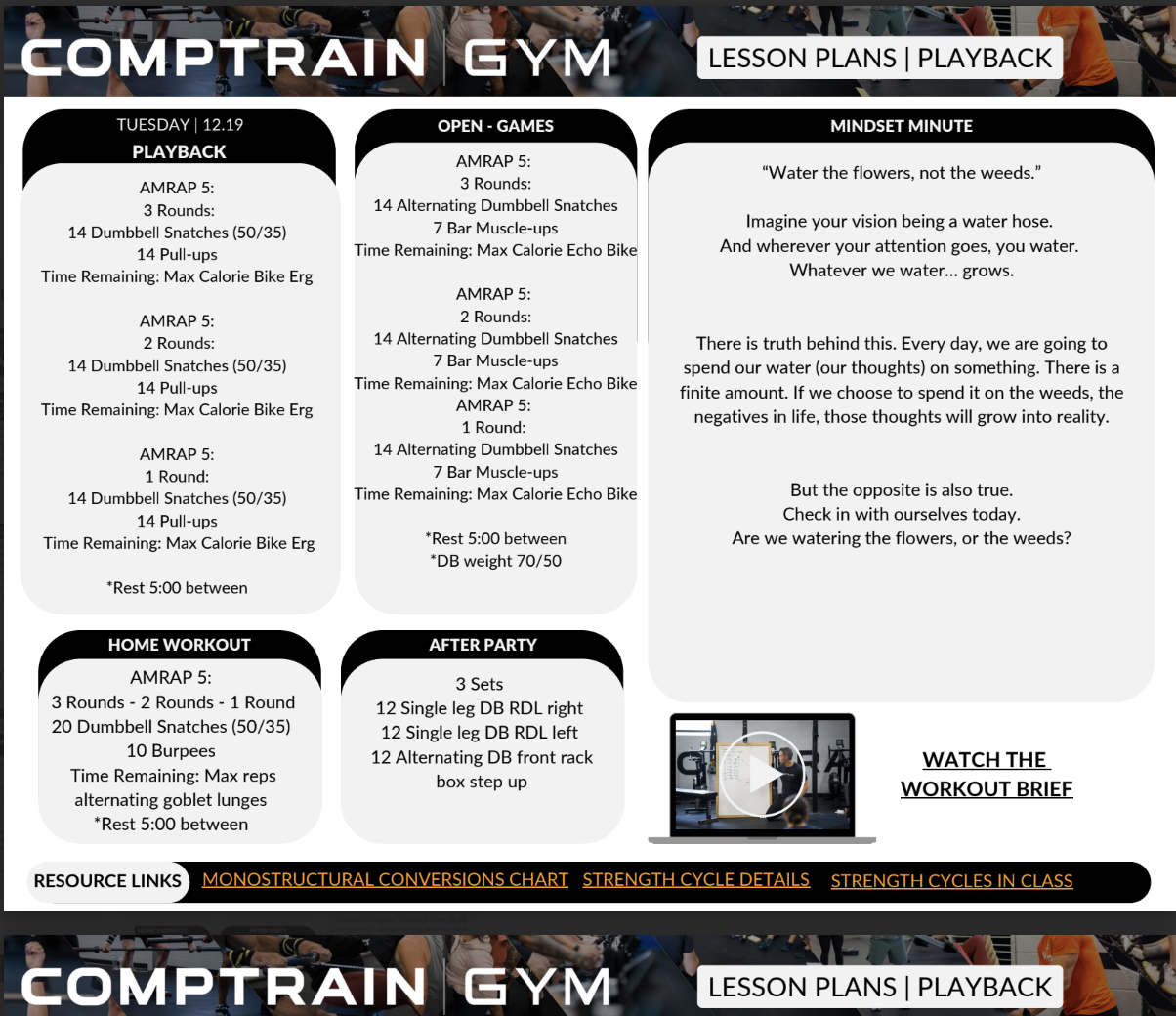 Comptrain Programming Home Wod Comptrain Wod Amrap Home Wod