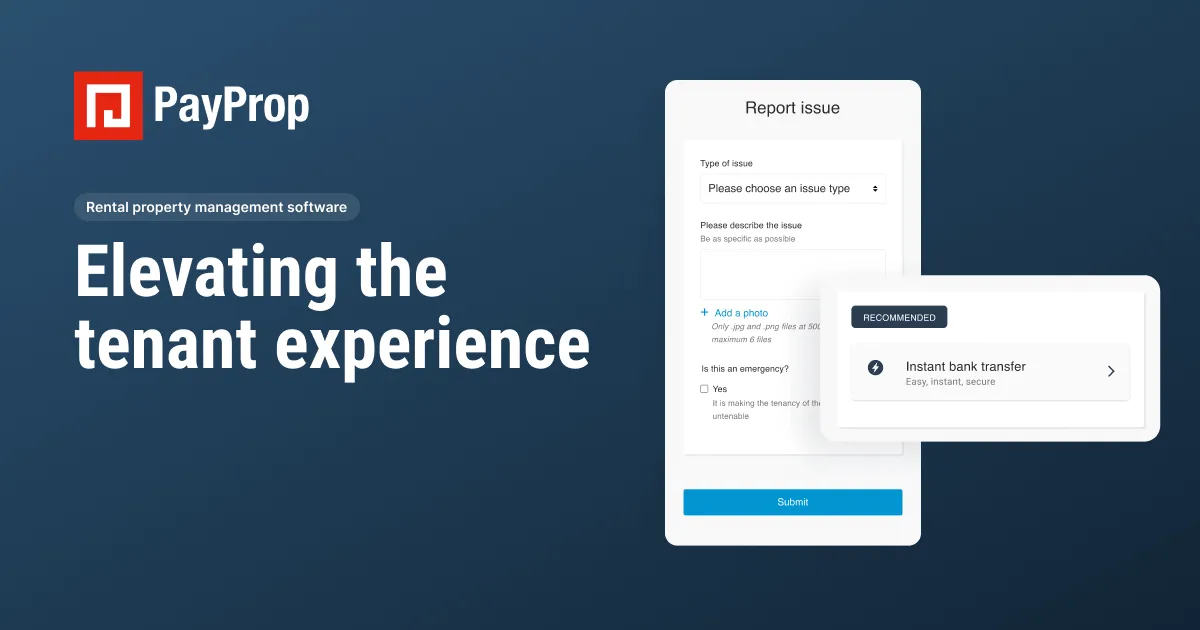 Property management tenant portal PayProp feature