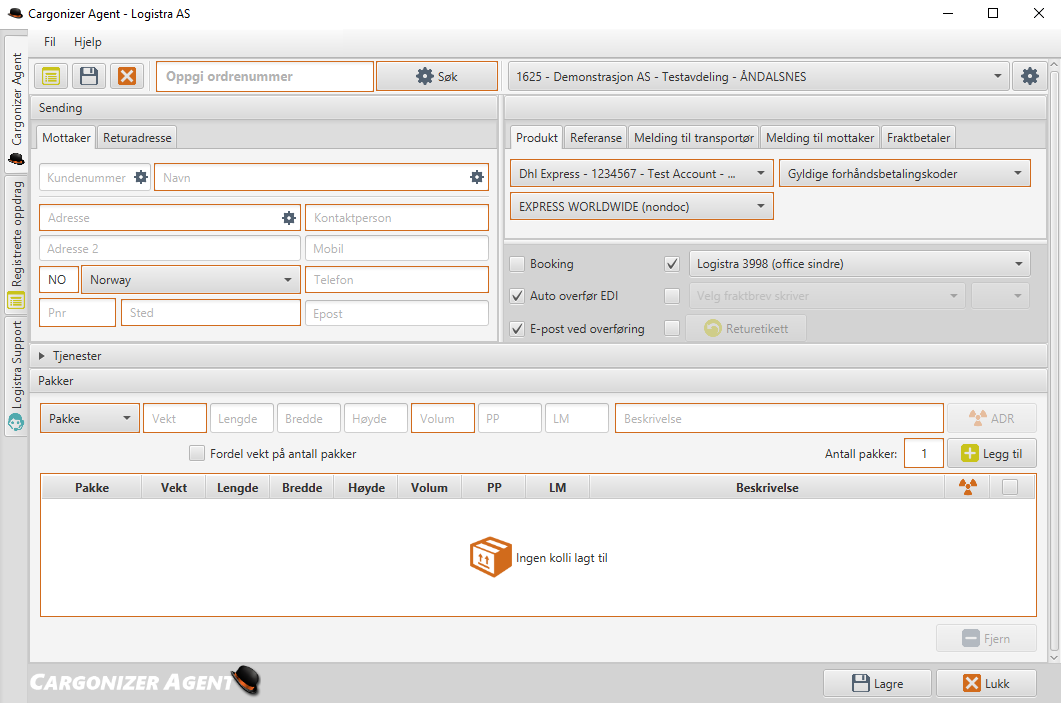 24SevenOffice - cargonizer agent oppsett