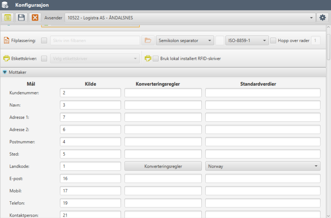 24SevenOffice - cargonizer agent mapping