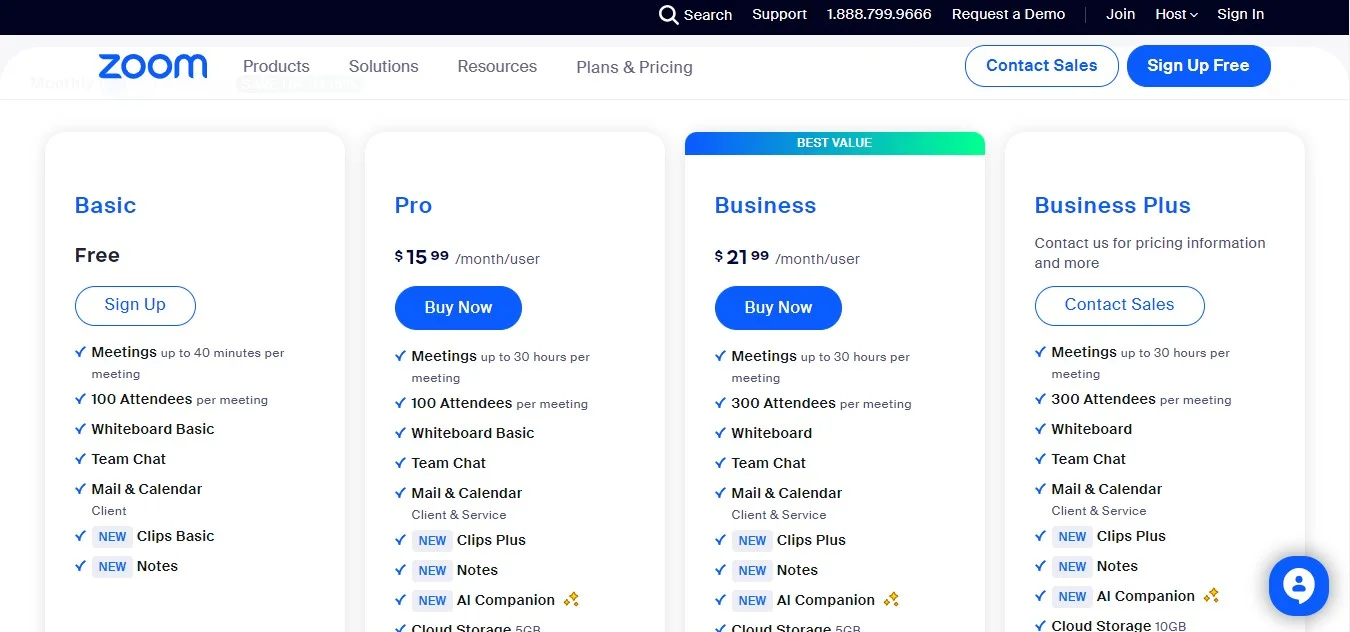 Zoom pricing
