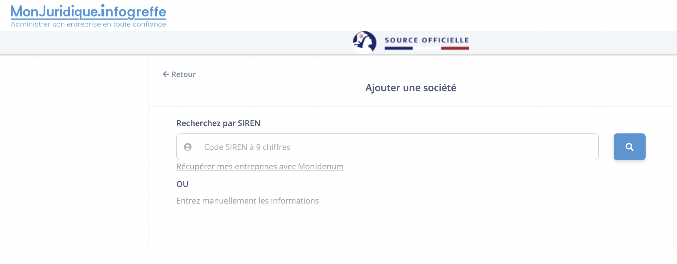 Illustration guide d’utilisation solution MonJuridique.infogreffe