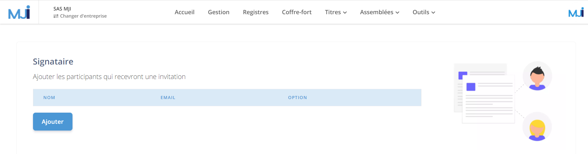 Illustration guide d’utilisation solution MonJuridique.infogreffe