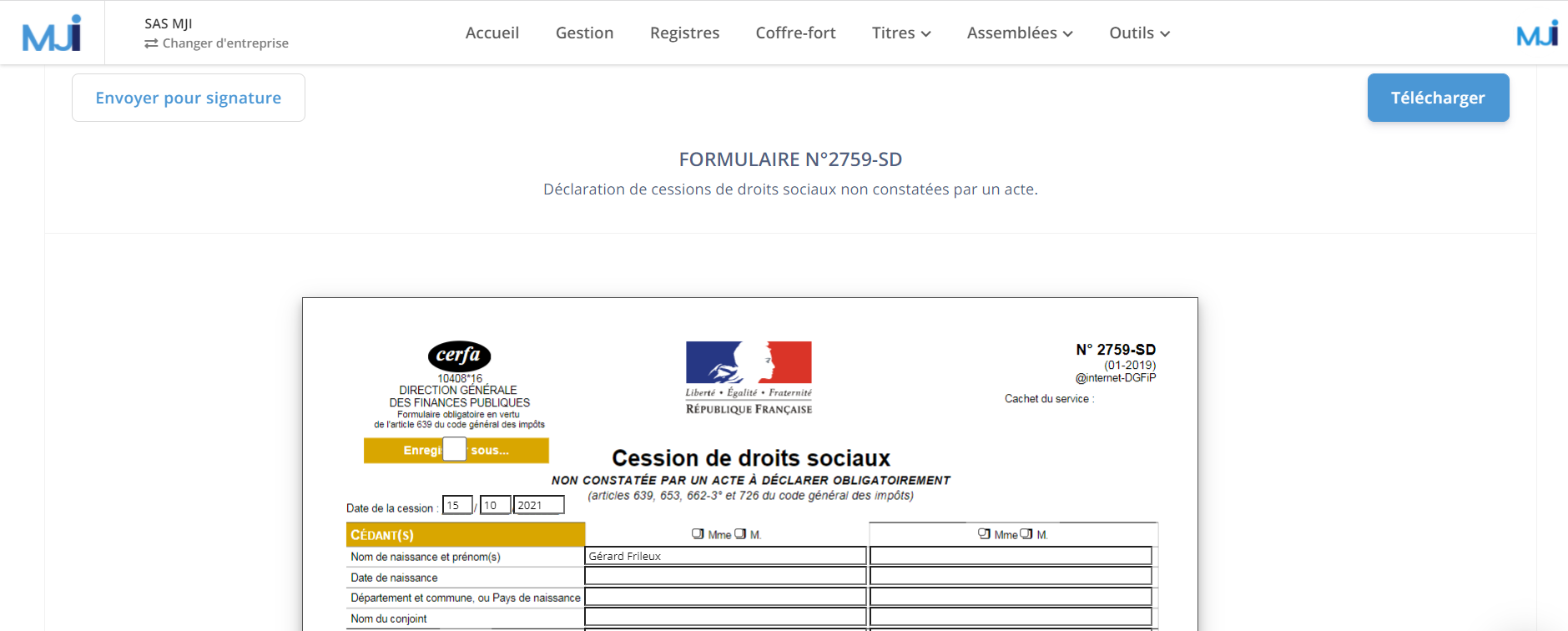 Illustration guide d’utilisation solution MonJuridique.infogreffe
