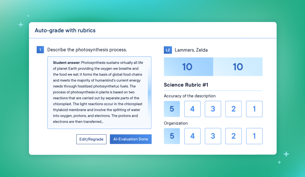 Auto-grade with rubric overview